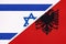 Israel and Albania, symbol of national flags from textile