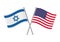 Israel and America crossed flags.