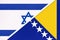 Israel and Bosnia and Herzegovina, symbol of national flags from textile