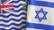 Israel and British Indian Territory two flags textile cloth 3D rendering