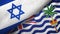 Israel and British Indian Territory two flags textile cloth, fabric texture