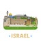 Israel country design template Flat cartoon style