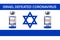 Israel defeated coronavirus. Illustration of vaccine and Israel flag