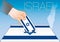 Israel elections, voting ballot box with flag and symbols