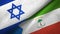 Israel and Equatorial Guinea two flags textile cloth, fabric texture