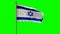 Israel Flag 3D animation with green screen