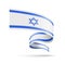 Israel flag in the form of wave ribbon.