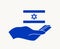 Israel Flag And Hand Symbol Abstract Middle East country