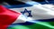 Israel flag inside of palestine flag gaza strip waving texture fabric background, crisis of israel and islam palestine