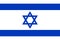 Israel flag. Israeli official national flag. Icon of judaism and hebrew. Blue david star on white background. Banner of israel
