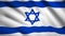 Israel flag Motion video waving in wind. Flag Closeup 1080p HD  footage