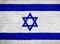 Israel flag painted on brick wall. National country flag background photo