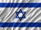 Israel flag painting on high detail of wave cotton fabrics .