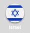 Israel flag, round icon with shadow