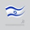 Israel flag. Stripes colors of the israeli flag on a white background. Vector stylized design national poster with at domain