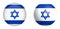 Israel flag under 3d dome button and on glossy sphere / ball
