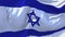 Israel Flag Waving in Wind Continuous Seamless Loop Background.