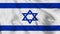 Israel flag waving in the wind. A high-quality footage of 3D flag fabric surface background animation.