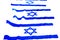 Israel Flags. Flags Israel on a white background. Waving Flags of Israel
