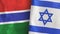 Israel and Gambia two flags textile cloth 3D rendering