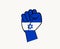Israel Hand Emblem Flag Middle East country Symbol