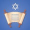 Israel Independence Day Yom Haatzmaut. Old scroll paper and Star of David. Jewish holiday vector illustration. Easy to edit