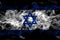 Israel, Israeli smoke flag isolated on black background