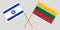 Israel and Lithuania. The Israeli and Lithuanian flags. Official colors. Correct proportion. Vector