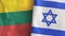 Israel and Lithuania two flags textile cloth 3D rendering
