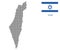 Israel map with flag.
