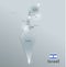 Israel map and flag, administrative division, separates regions and names, design glass card 3D