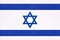 Israel national fabric flag, textile background. Symbol of international world east country