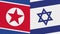 Israel and North Korea Two Half Flags Together