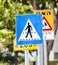 Israel pedestrian crossing sign man in hat