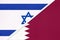 Israel and Qatar, symbol of national flags from textile