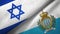Israel and San Marino two flags textile cloth, fabric texture