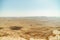 Israel sand negev desert landscape. View on crater ramon