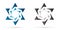 Israel star, modern star,Jewish star, luxury graphic vector.