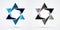 Israel star, modern star,Jewish star, luxury graphic vector.