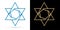 Israel star, modern star,Jewish star, luxury graphic vector.