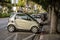 ISRAEL. TEL AVIV. 07.04.2018. A mini car is parked across a parking space along the road