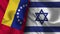 Israel and Venezuela Realistic Flag â€“ Fabric Texture Illustration
