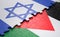 Israel versus Palestine Flag Border Conflict