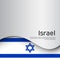 Israel wavy flag on a white background. National poster. State israeli patriotic flyer, banner. Israel flag background. Business