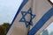 Israeli blue and white flag with the Star of David