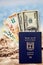 Israeli citizen international passport hundred dollar bills euro and shekels