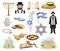 Israeli or Jewish Attributes with Dome of the Rock and Star of David Big Vector Set