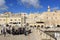 Israeli school class visiting the west wall in Jerusalem