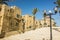 Israeli UNESCO world heritage site landmark view ancient stone building alley way touristic place near Tel Aviv