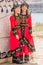 ISSYK KUL, KYRGYZSTAN - JULY 15, 2018: Local girls wearing the traditional dress at the Ethnofestival Teskey Jeek at the